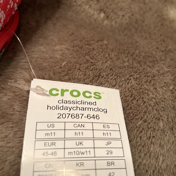 New mens size 11 Lined Holiday Clogs by CROCS - Picture 4 of 5